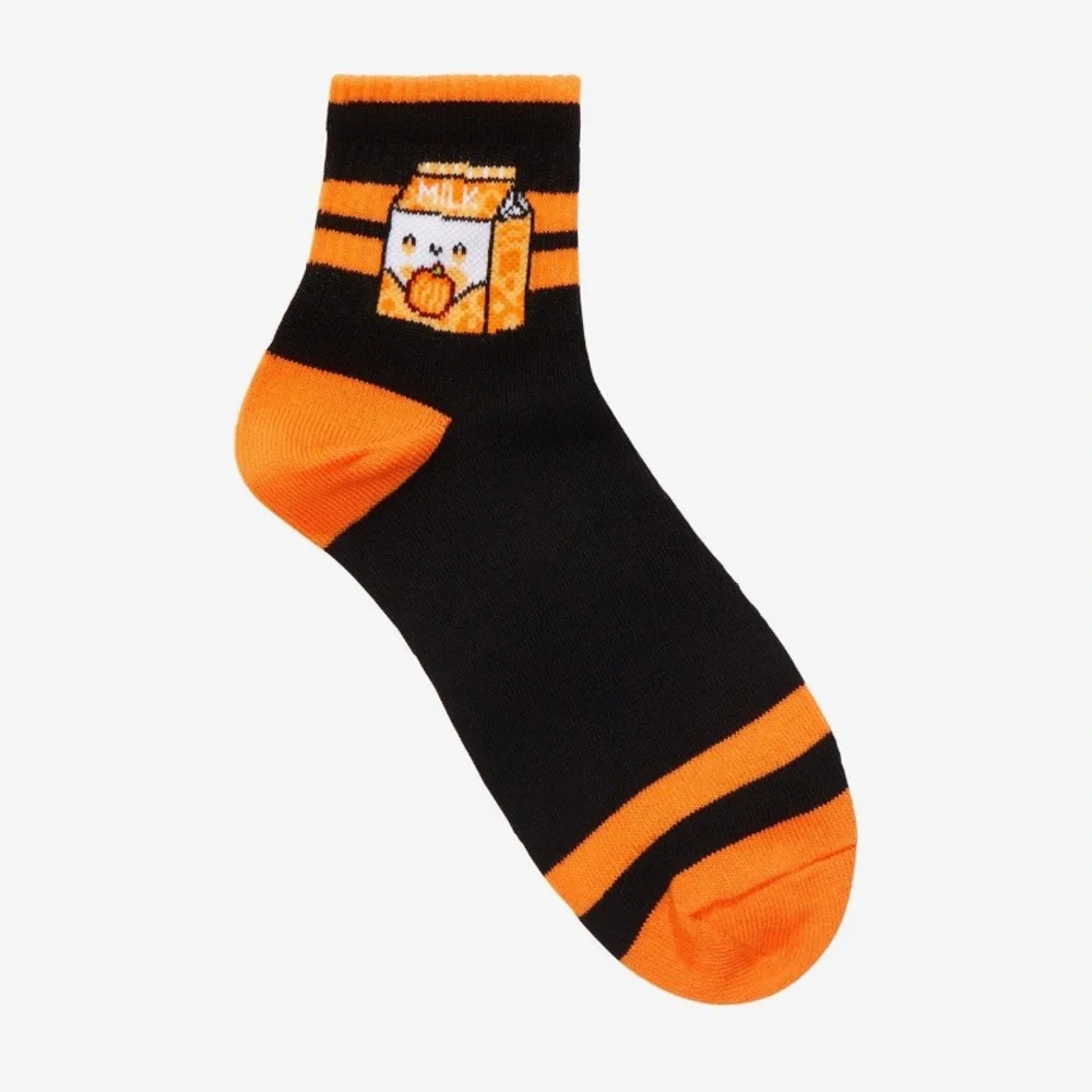Pumpkin Milk Varsity Ankle Socks‎ Halloween Spooky Witchy Halloween